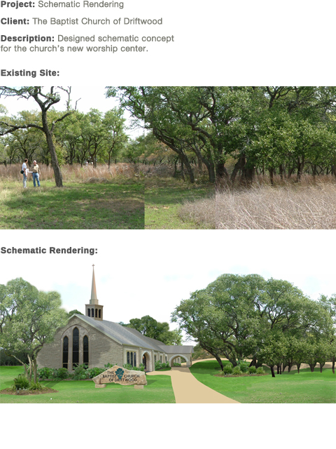 Rendering: The Baptist Church of Driftwood