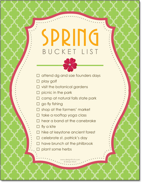 Free Spring Bucket List Printable Template