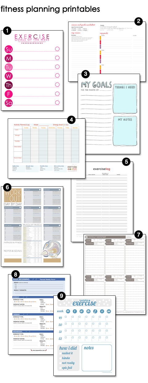 Fitness Planning Printables | Atkinson Drive